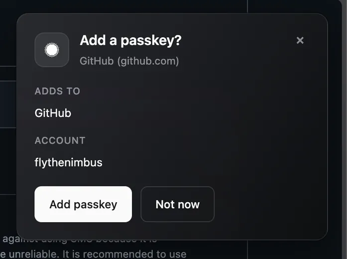 Create a passkey